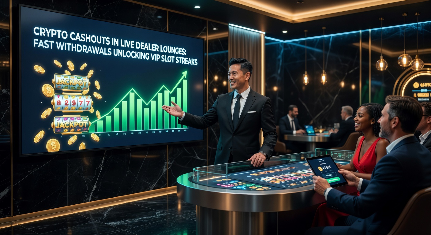Vibrant live dealer lounge interface showing crypto wallet integration and slot VIP badges glowing on screen