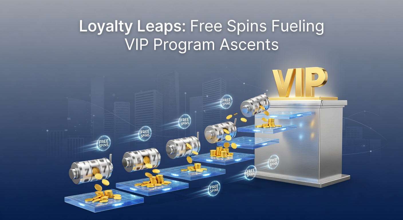 Vibrant online casino interface showing VIP tiers climbing with free spins icons glowing brightly