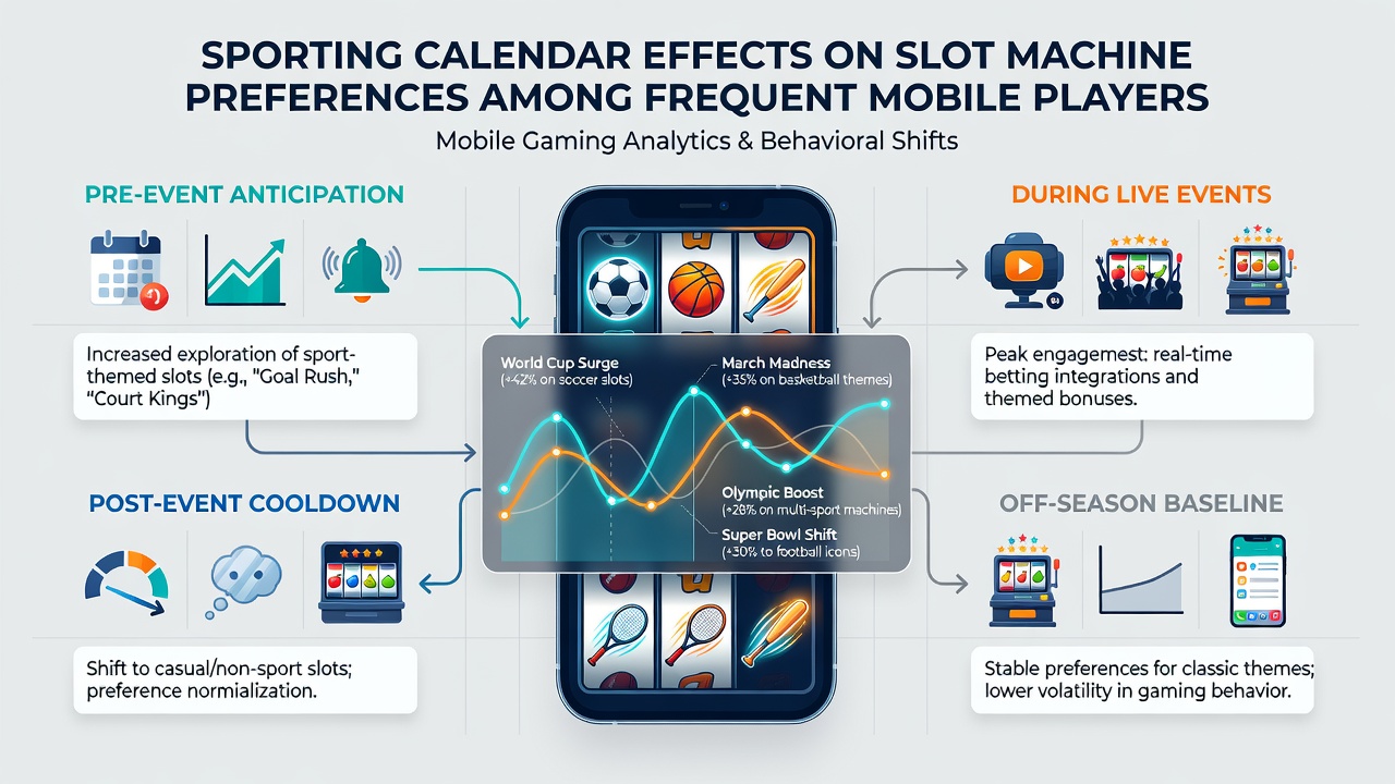Data visualization of slot preference changes aligned with sporting event calendars on mobile interfaces