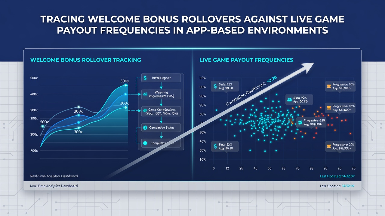 Analytics dashboard showing rollover progress metrics matched to live game payout frequency charts
